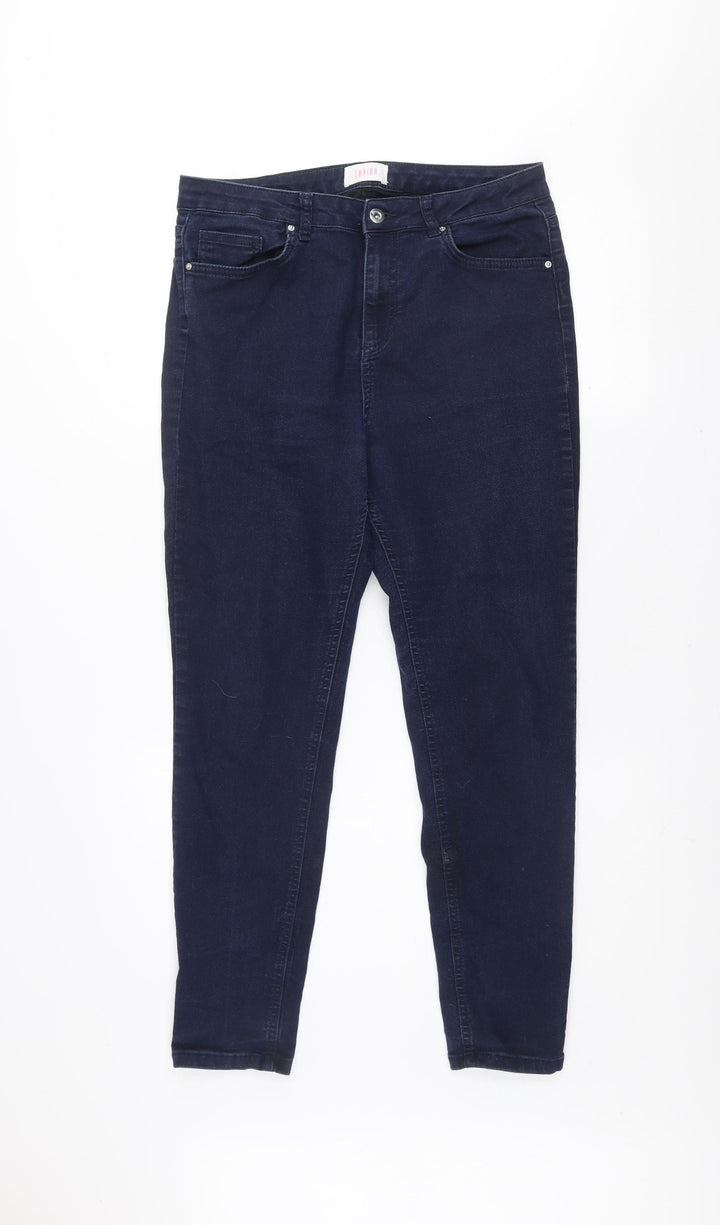 Savida Women Blue Skinny Mid Rise Stretch Jeans Size 14