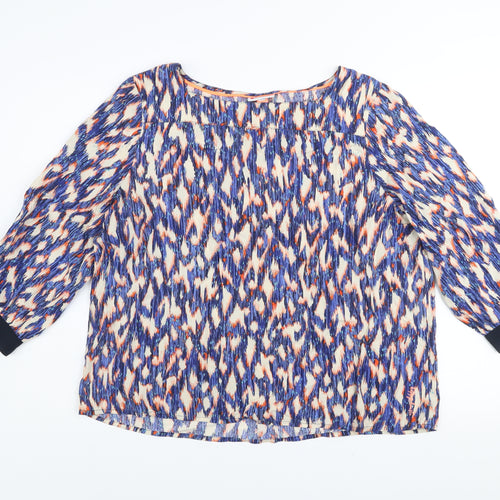 Street One Women's Multicoloured Geometric 3/4 Sleeve Tunic Blouse Size 16