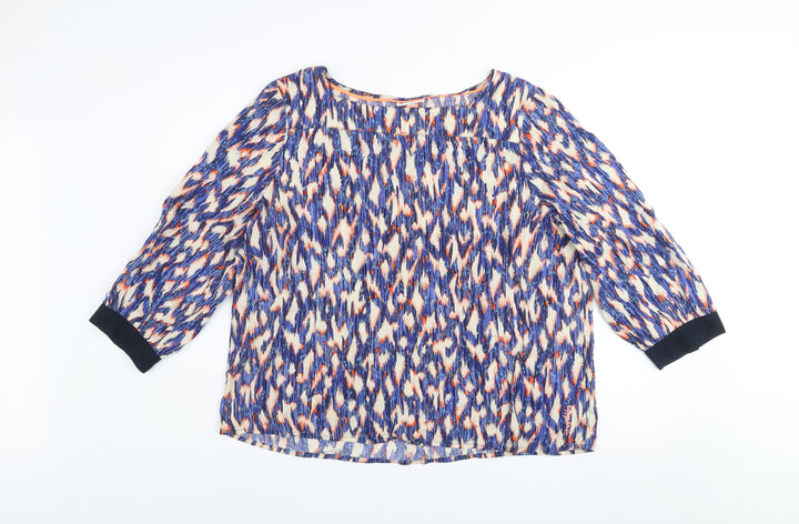 Street One Women's Multicoloured Geometric 3/4 Sleeve Tunic Blouse Size 16