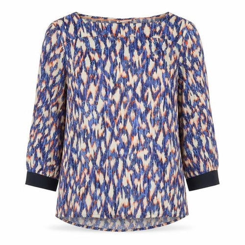 Street One Women's Multicoloured Geometric 3/4 Sleeve Tunic Blouse Size 16