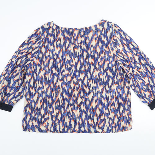 Street One Women's Multicoloured Geometric 3/4 Sleeve Tunic Blouse Size 16