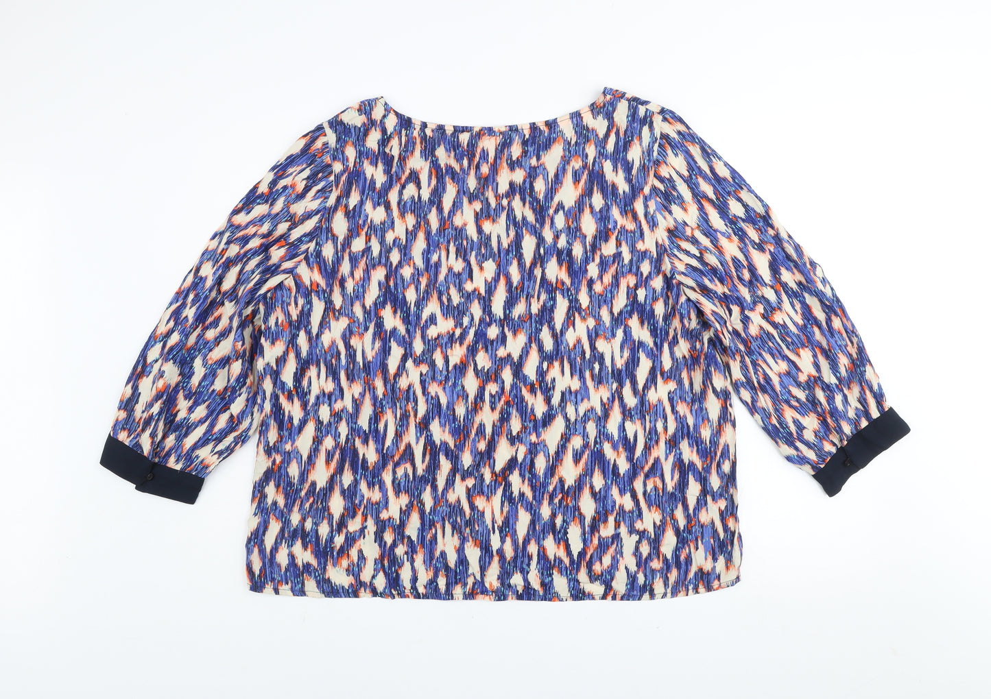 Street One Women's Multicoloured Geometric 3/4 Sleeve Tunic Blouse Size 16