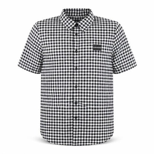 Calvin Klein Jeans Men's Black & White Check Short Sleeve Regular Fit Shirt Size L