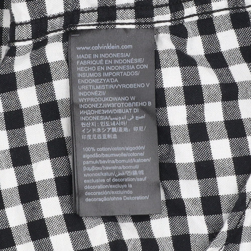 Calvin Klein Jeans Men's Black & White Check Short Sleeve Regular Fit Shirt Size L