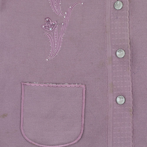 Paramour Collection Women's Purple Embroidered Cardigan M