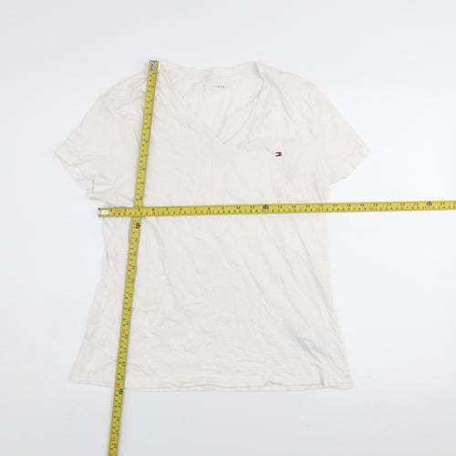 Tommy Hilfiger Men's White V-Neck Cotton T-Shirt Size L