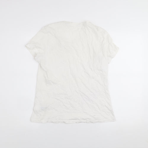 Tommy Hilfiger Men's White V-Neck Cotton T-Shirt Size L