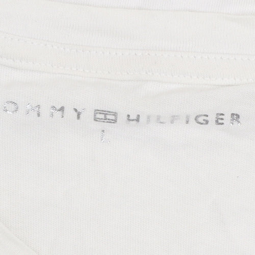 Tommy Hilfiger Men's White V-Neck Cotton T-Shirt Size L