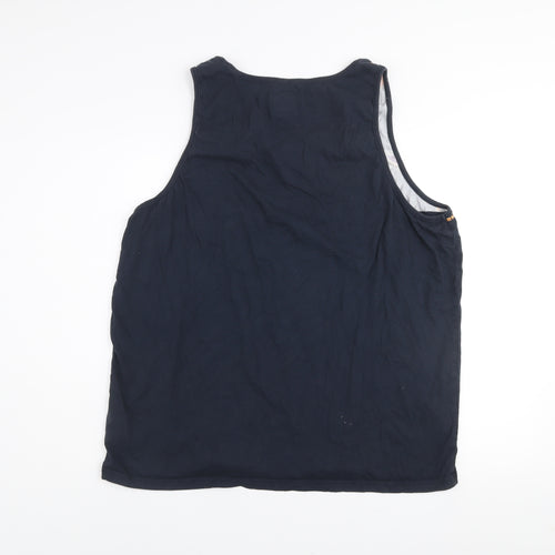 Vans Mens Navy Floral Sleeveless Cotton Tank Top XL