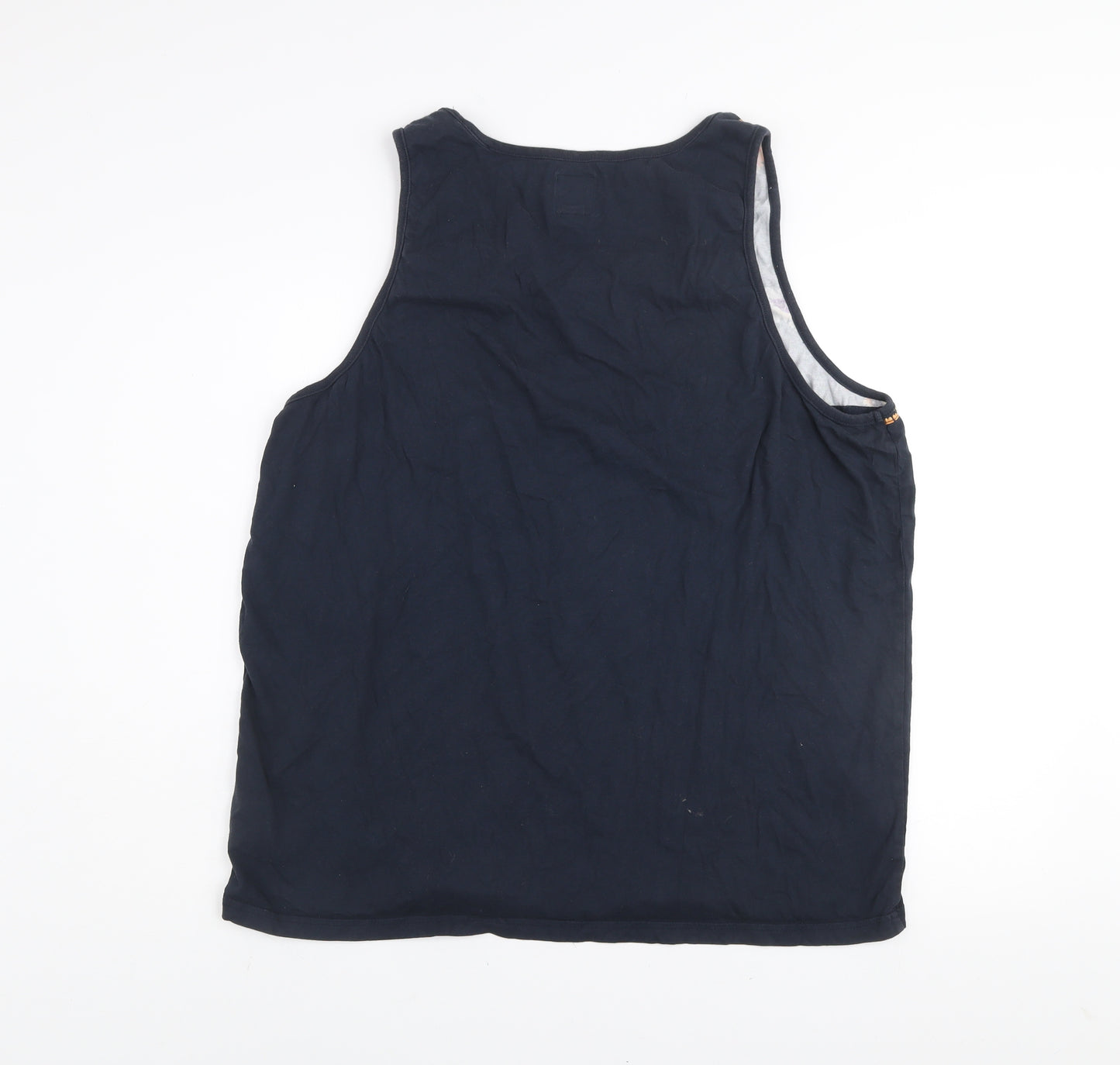 Vans Mens Navy Floral Sleeveless Cotton Tank Top XL
