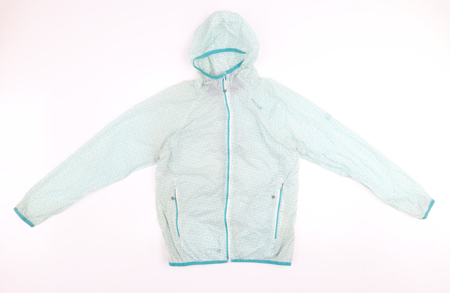 Regatta Womens Blue Lightweight Hooded Windbreaker Jacket UK 12