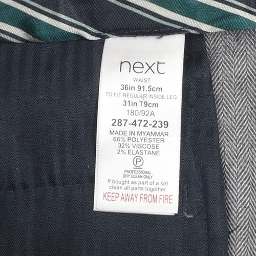 Next Mens Grey Regular Fit Chino Trousers 36W 31L