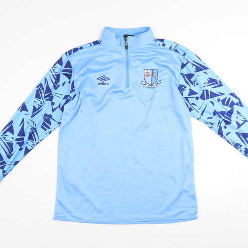 Umbro Men's Blue Long Sleeve 1/4 Zip Sports Sweatshirt Size L
