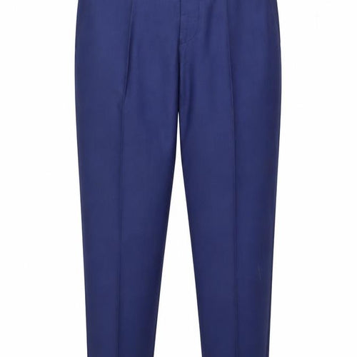 Benetti Men's Blue Slim Fit Wool Blend Dress Trousers Size 36
