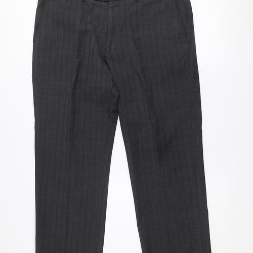 Debenhams Men’s Grey Checked Wool Blend Dress Pants 38R Regular