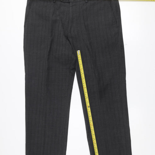 Debenhams Men’s Grey Checked Wool Blend Dress Pants 38R Regular