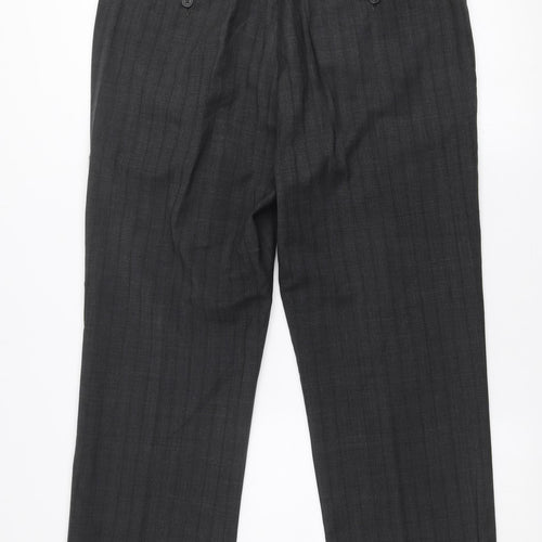 Debenhams Men’s Grey Checked Wool Blend Dress Pants 38R Regular