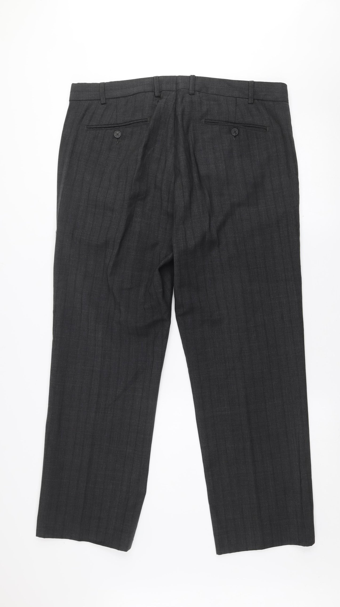 Debenhams Men’s Grey Checked Wool Blend Dress Pants 38R Regular