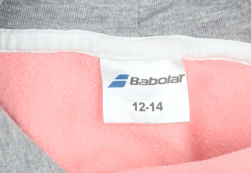 Babolat Teens Pink Cotton Blend Pullover Hoodie Size 12-14