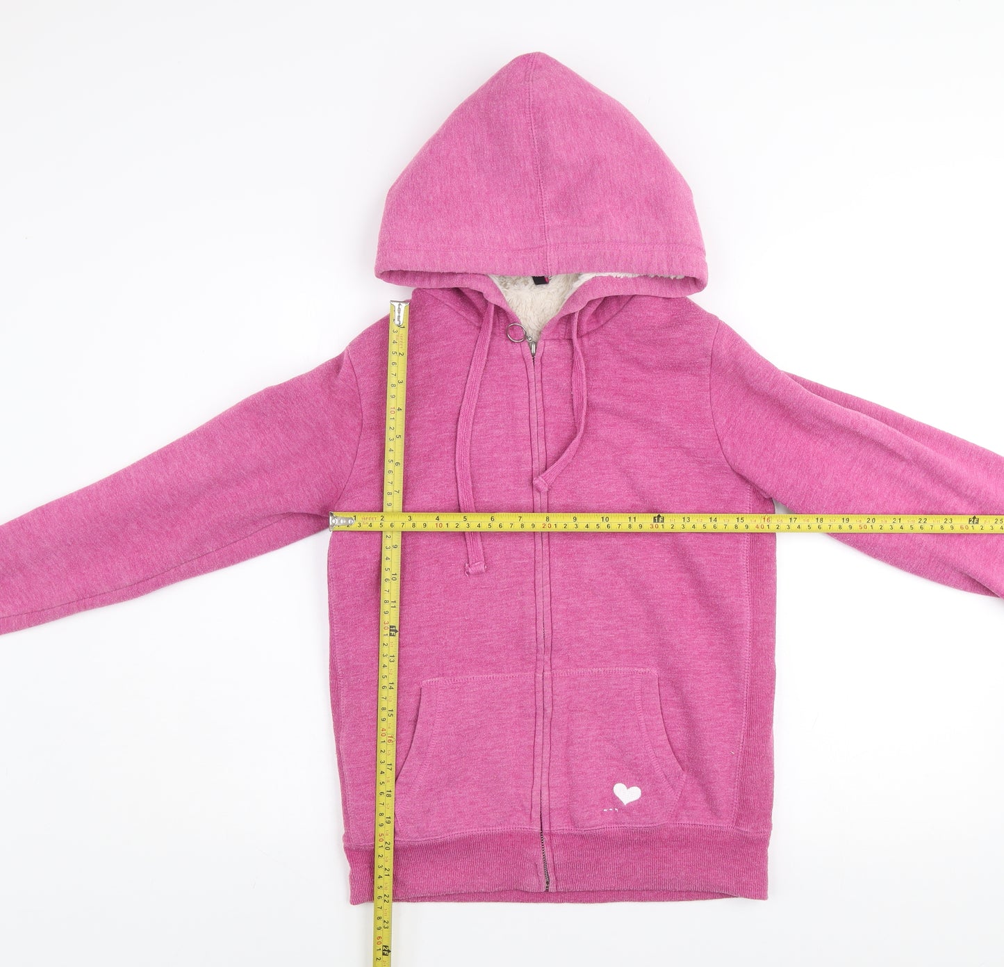 Fishbone Women Pink Medium Hooded Full Zip Fleece Lined Jacket