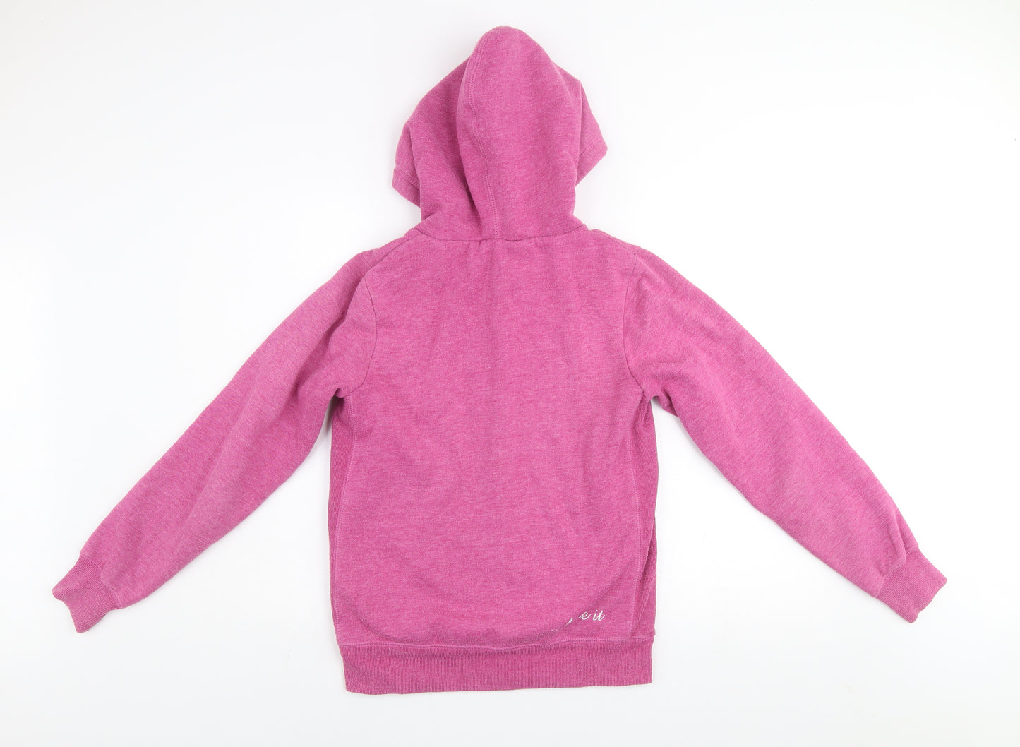 Fishbone Women Pink Medium Hooded Full Zip Fleece Lined Jacket
