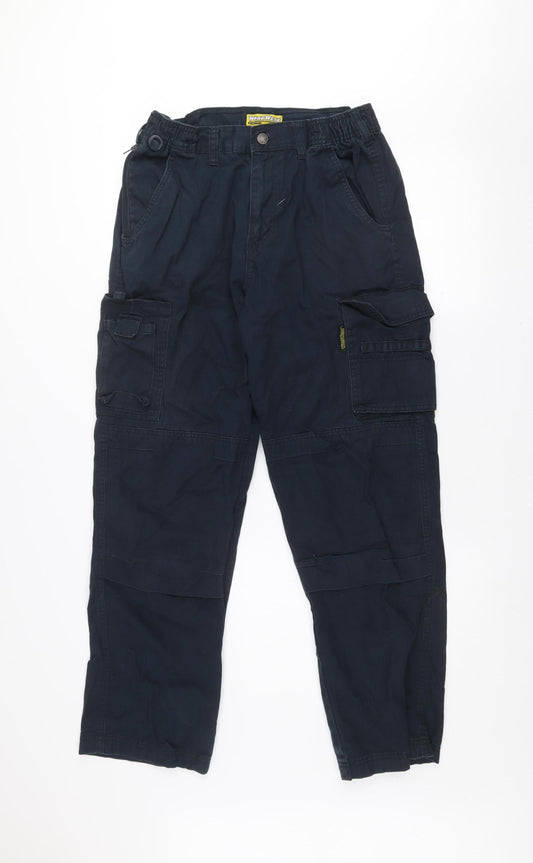 WorkWear Men's Blue Cargo Trousers 32R Cotton Workwear Pants
