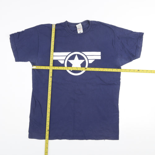 Fruit of the Loom Men's Blue Cotton Graphic Print T-Shirt M