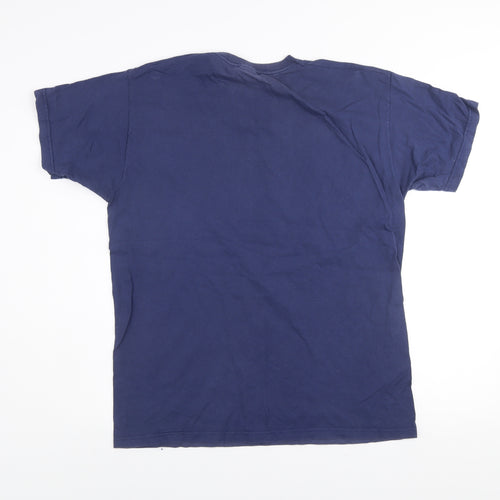Fruit of the Loom Men's Blue Cotton Graphic Print T-Shirt M
