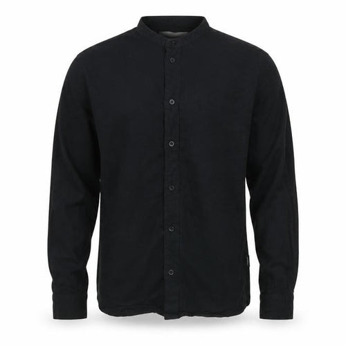 Dedicated Men's Black Organic Cotton Band Collar Long Sleeve Shirt Medium