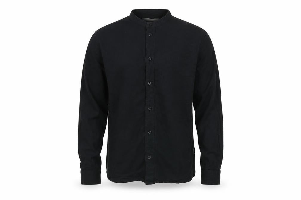 Dedicated Men's Black Organic Cotton Band Collar Long Sleeve Shirt Medium