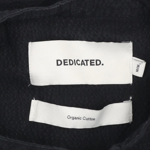 Dedicated Men's Black Organic Cotton Band Collar Long Sleeve Shirt Medium