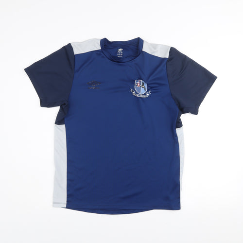 Umbro Men's Blue Colourblock Athletic Football T-Shirt M