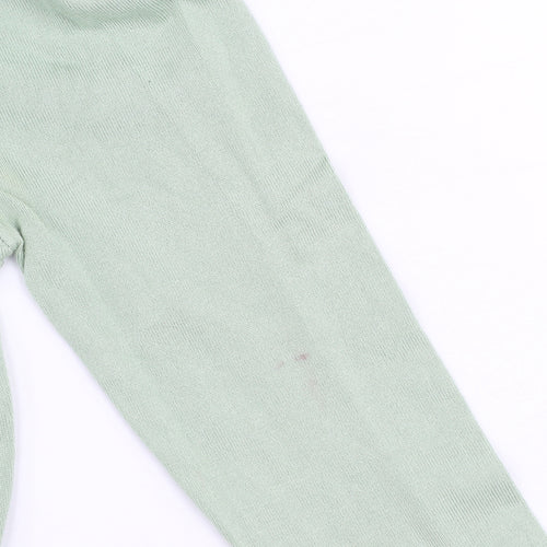 Stradivarius Women’s Green High Neck Puff Sleeve Knit Jumper Size 8
