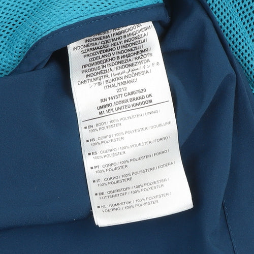 Umbro Men's Blue Hooded Windbreaker Jacket L