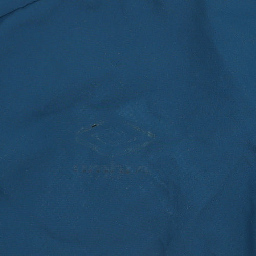 Umbro Men's Blue Hooded Windbreaker Jacket L