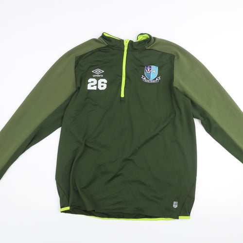 Umbro Men's Green 1/4 Zip Athletic Sweatshirt Size L