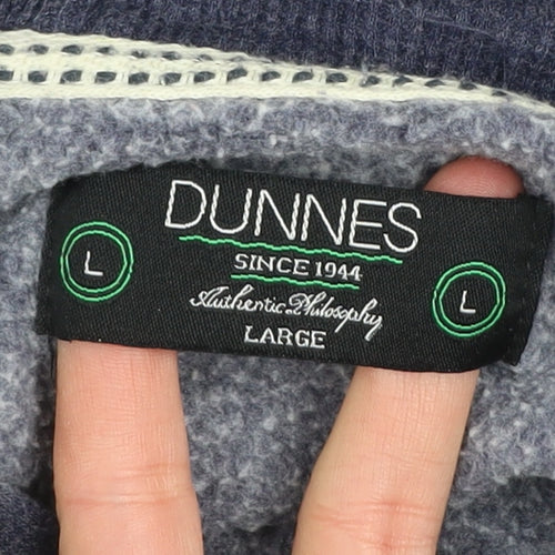 Dunnes Men's Blue Pullover Hoodie L Graphic Print League Champions
