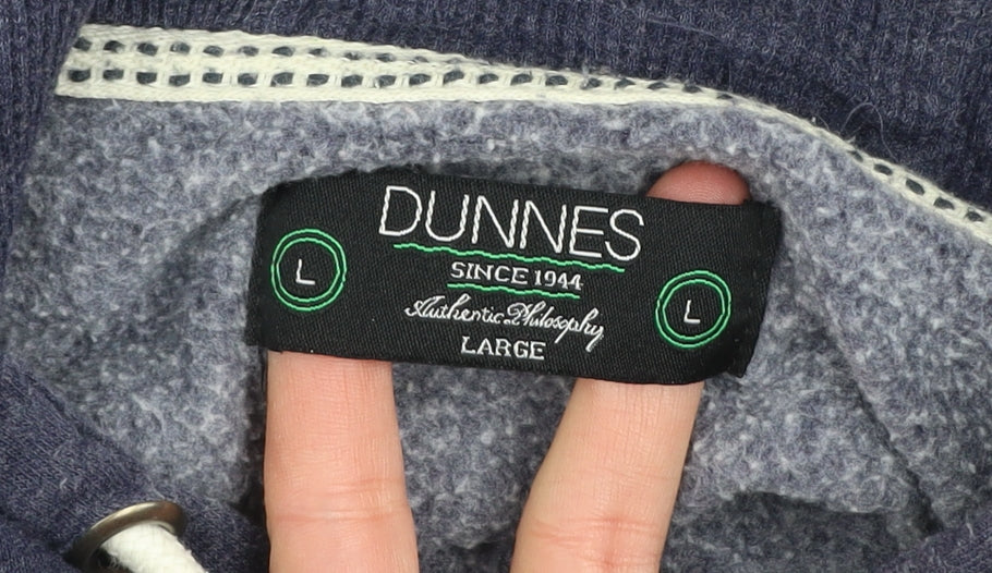 Dunnes Men's Blue Pullover Hoodie L Graphic Print League Champions