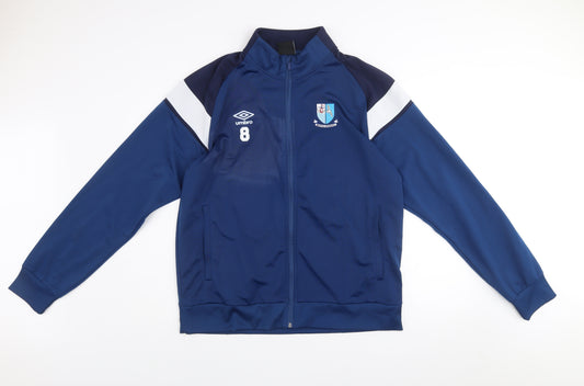 Umbro Men's Blue XL Track Jacket Full Zip Polyester Football Training Top