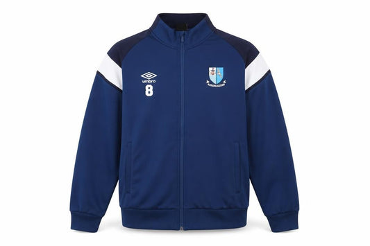 Front view of Umbro Men's Blue XL Track Jacket Full Zip Polyester Football Training Top