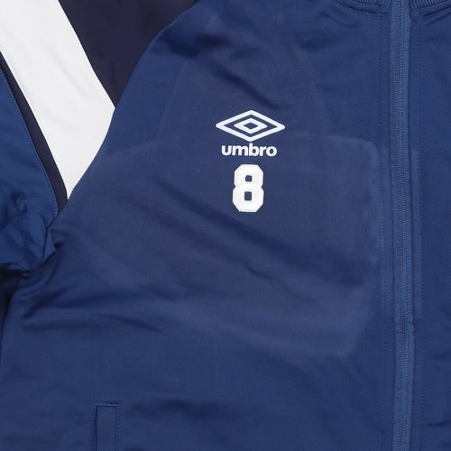 Umbro Men's Blue XL Track Jacket Full Zip Polyester Football Training Top