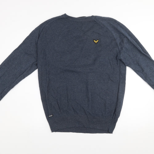 Threadbare Men's Blue Cotton Crew Neck Jumper Size M