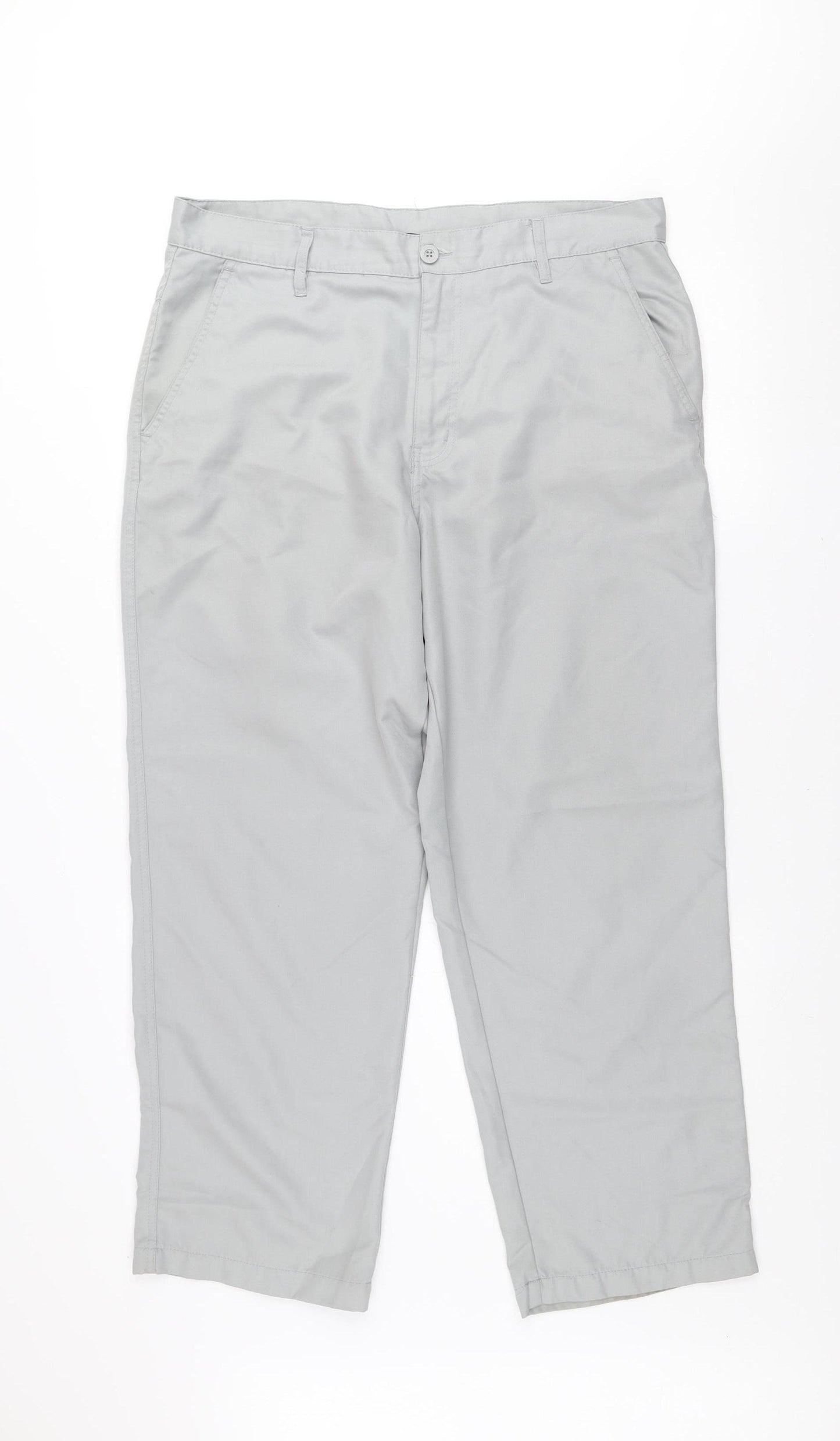 Dunlop Men’s Grey Chino Trousers Size S 36W Regular Fit Casual
