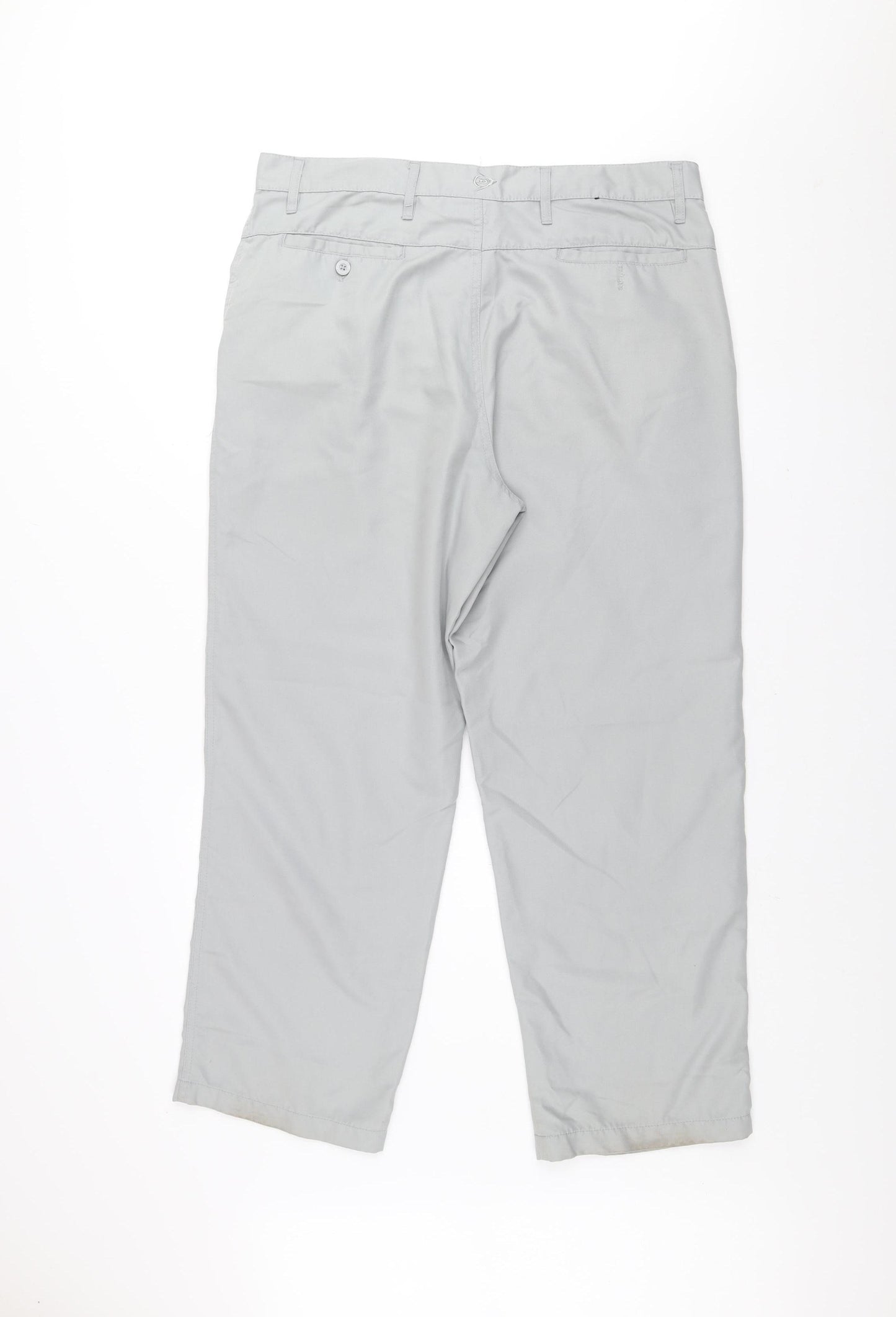 Dunlop Men’s Grey Chino Trousers Size S 36W Regular Fit Casual