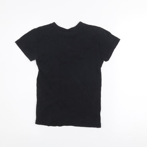 Urban Outfitters Womens Black S Embroidered Funny Cotton T-Shirt