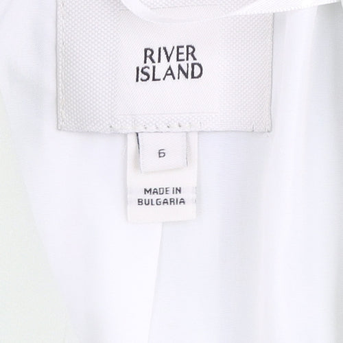River Island Women’s Green Blazer Size 6 Double Breasted Jacket