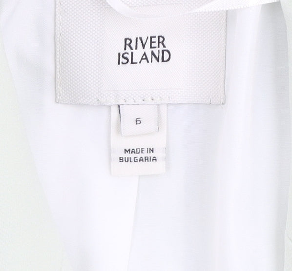 River Island Women’s Green Blazer Size 6 Double Breasted Jacket