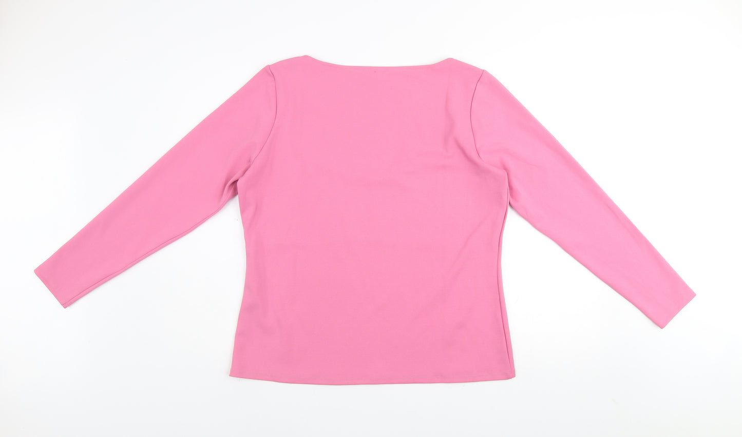 H&M Women's Pink XL Long Sleeve Square Neck Stretch Top