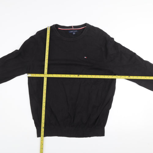 Tommy Hilfiger Men’s Black XL Cotton Crew Neck Pullover Jumper
