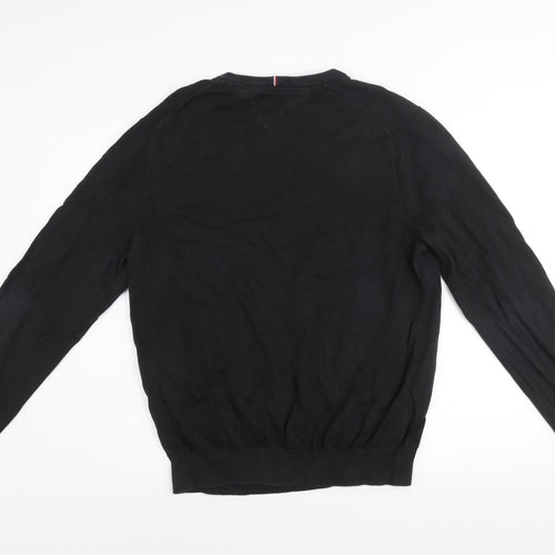 Tommy Hilfiger Men’s Black XL Cotton Crew Neck Pullover Jumper